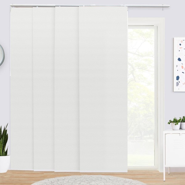 Chicology Snowbound Adjustable Sliding Panel Track Blind w/23 in Slats Up to 86 in. W X 96 in. L