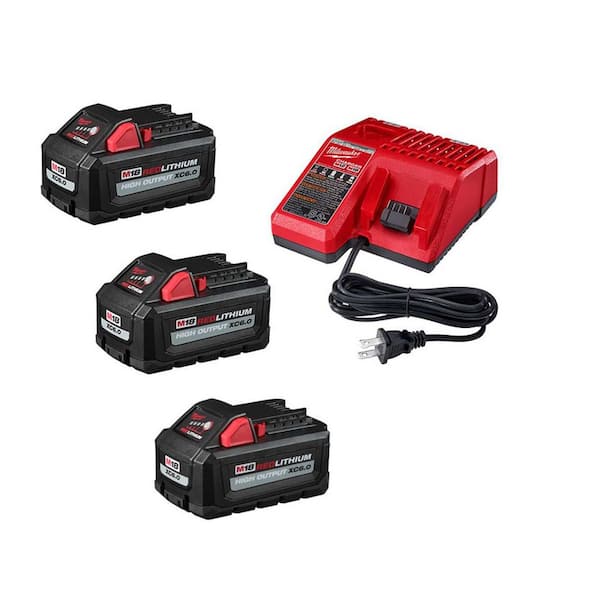M18 18-Volt Lith-Ion High Output (3) Battery Pack 6. 0Ah w/ Charger