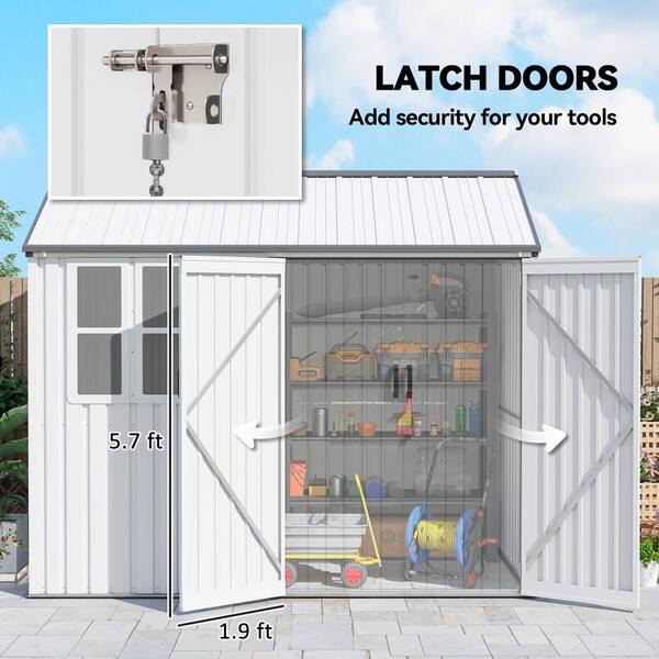 8 ft. W x 6 ft. D Outdoor Metal Garden Storage Shed, Extra Large