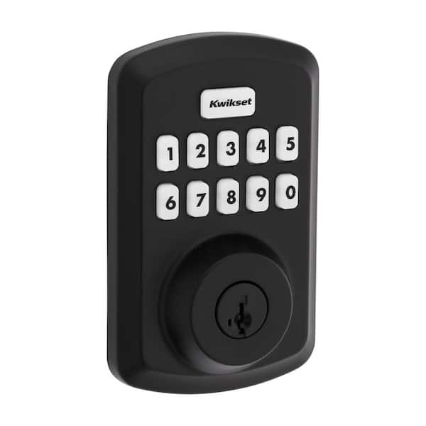 Kwikset Powerbolt 250 10-Button Keypad Matte Black Transitional Electronic Deadbolt Door Lock