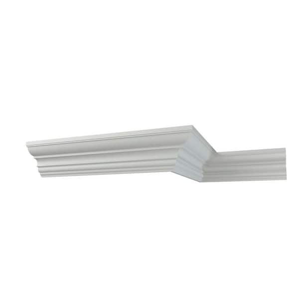 Ekena Millwork Shia 2.875 in. D x 3.5 in. W x 12 in. L Polyurethane Crown Moulding Sample