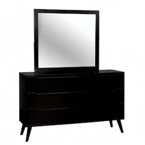Lennart II 6-Drawers 35.88 in. H x 58 in. W x 17 in. D Black Dresser with Mirror