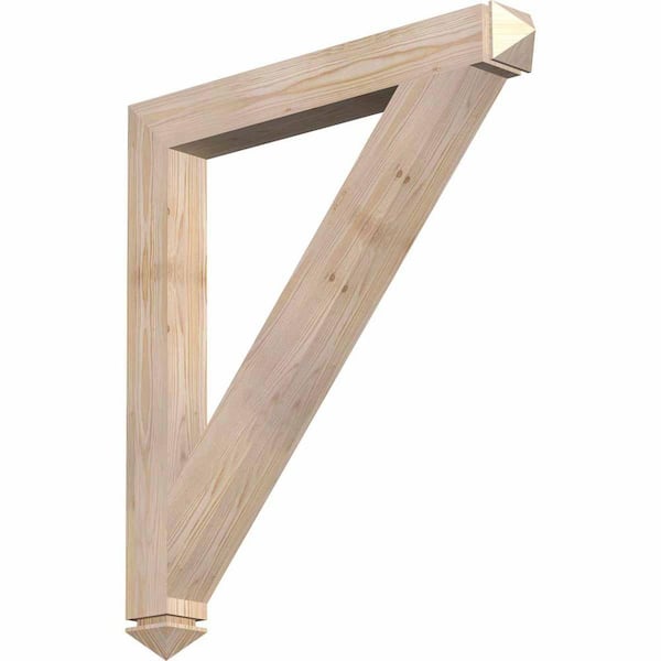 Ekena Millwork 3.5 in. x 36 in. x 32 in. Douglas Fir Traditional Arts and Crafts Smooth Bracket