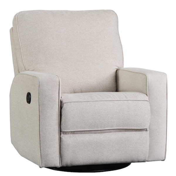 Clihome Beige Short Plush Recliner Chair Sofa With Padded Seat With 360 Swivel And Rocking For Bedroom Living Room Of Pp195612aaa The Home Depot