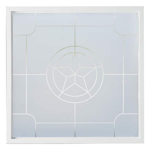 47.5 in. x 47.5 in. Texas Star Decorative Glass White Vinyl New Construction Frame Window