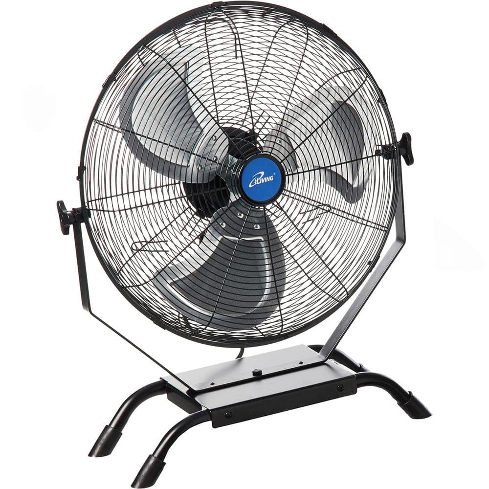 20 Inch 3 Speeds Wall Mounted/Floor Stand Variable Indoor/Outdoor Fan, Blac
