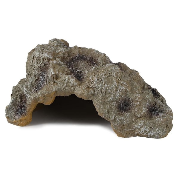 Afoxsos Resin Rock Hide Cave House Terrarium Decor for Tanks and Aquariums Large 11.2 in. x 7.8 in. x 5.3 in.