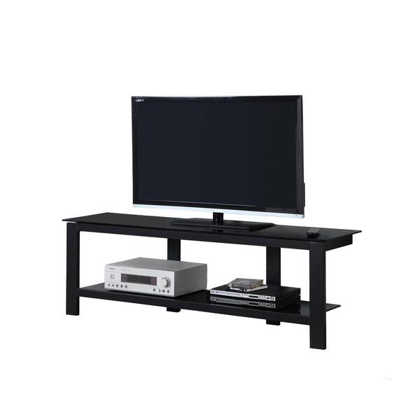 Unbranded 60 in. BLACK Metal TV Stand Fits TVs Up to 60 in. with Open Storage