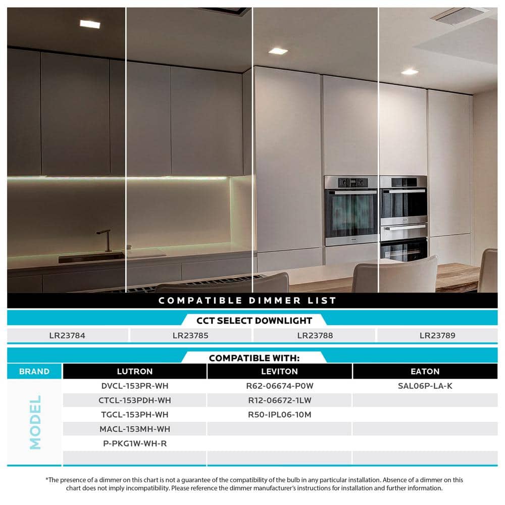 Luxrite Selectable White 14W LED Square Recessed Lighting, Energy Star Certified