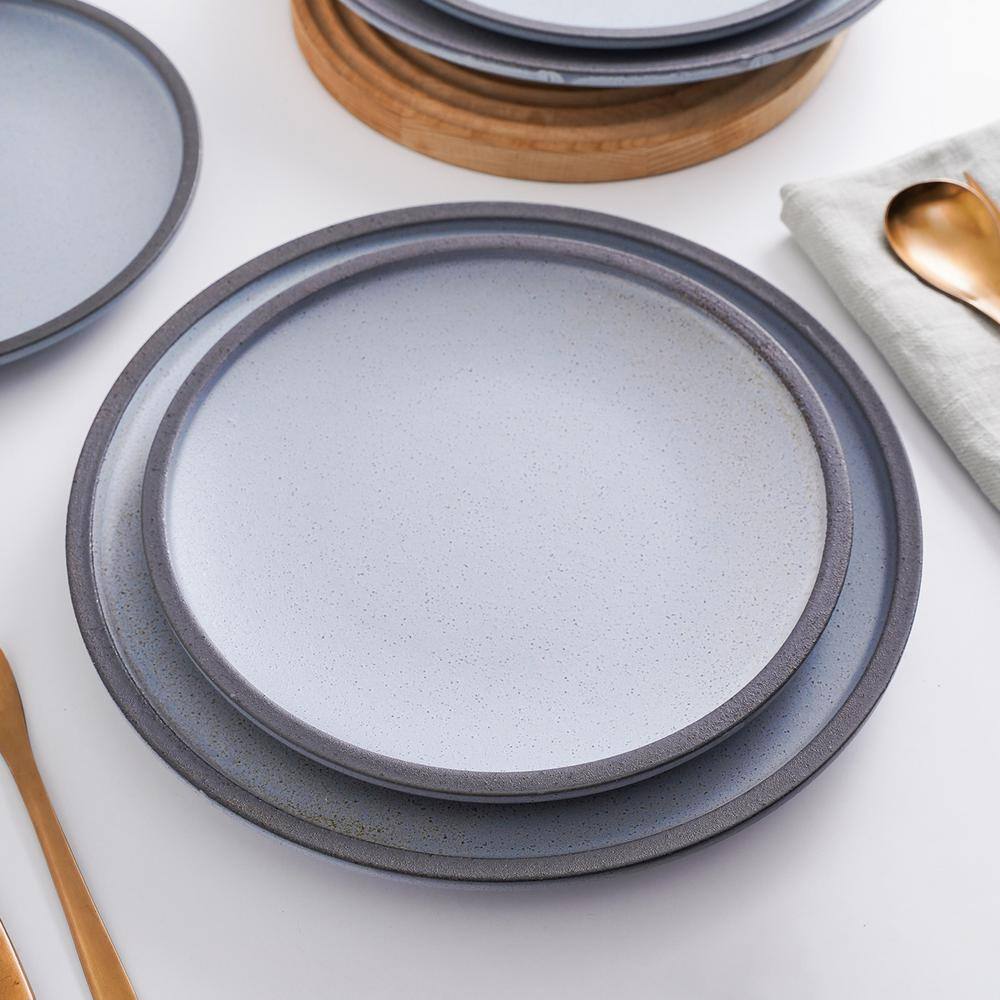 Tina 32-Piece Blue and Grey Ceramic Dinnerware Set, Service for 8