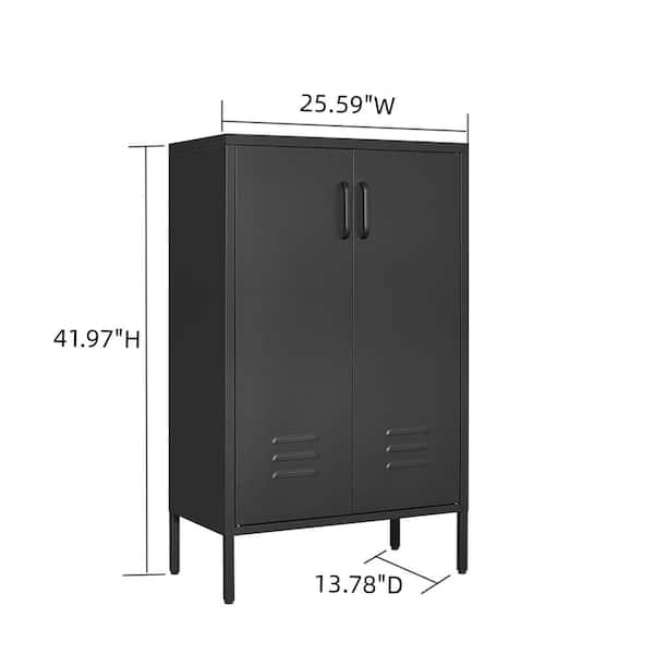 2 Door Vertical Stackable Storage Cabinet with Lock Metal Loker