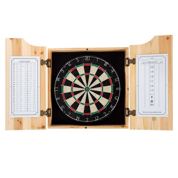 Dart Board Cabinet Set, Pine