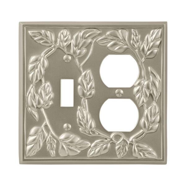 AMERELLE Nickel 2-Gang 1-Toggle/1-Duplex Wall Plate (1-Pack)