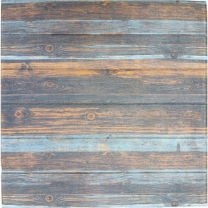 Falkirk Jura III 1/4 in. x 28 in. x 28 in. Peel Stick Charcoal Merigold Blue Faux Wood PE Foam Decorative Wall Paneling