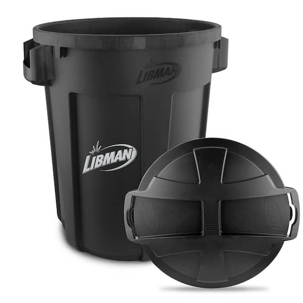 Hyper Tough 32 Gallon Heavy Duty Plastic Garbage Can, Included Lid,  Indoor/Outdoor, Black