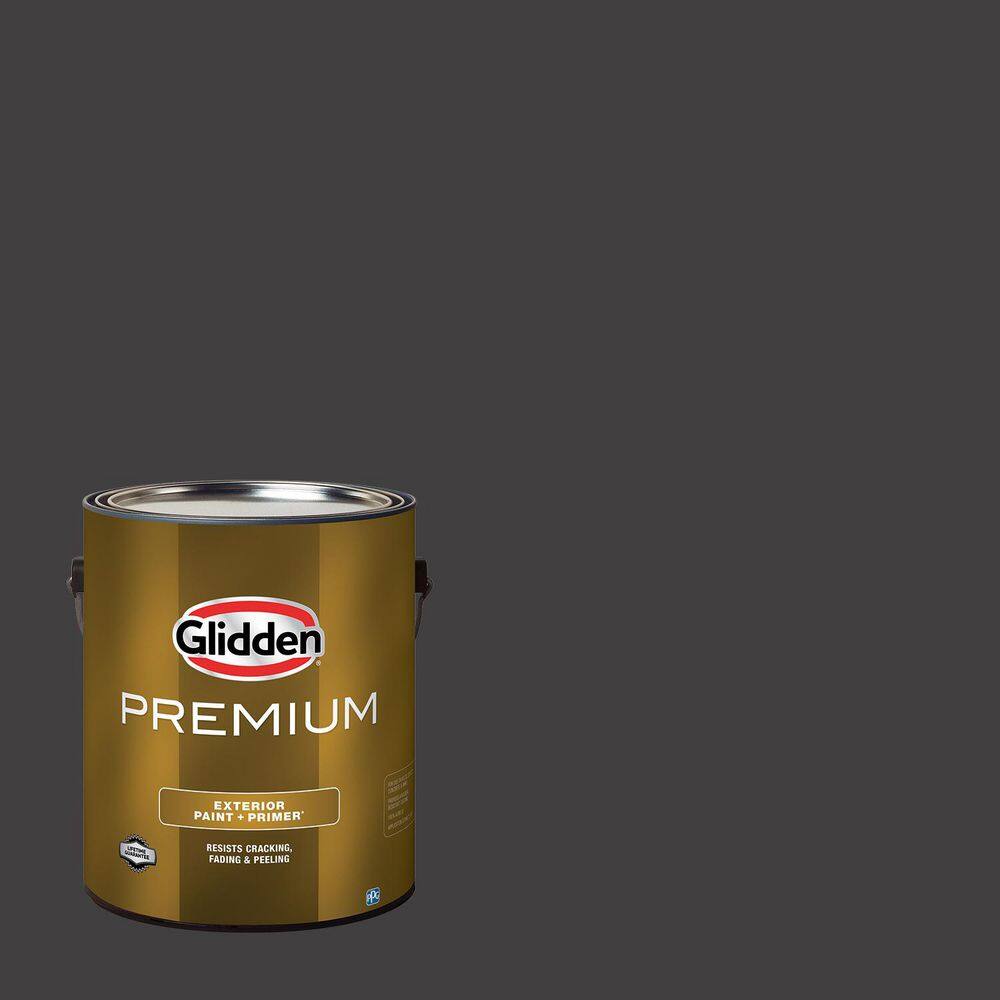 Ppg1001 Glidden Premium 1 gal. #PPG1001-7 Black Magic Flat Exterior Latex Paint ...