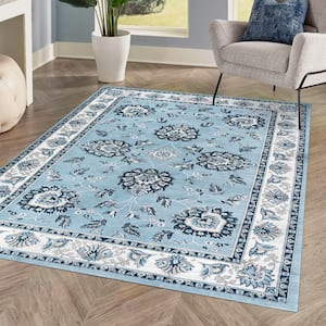 Cherie French Cottage Blue/Cream 3 ft. x 5 ft. Area Rug