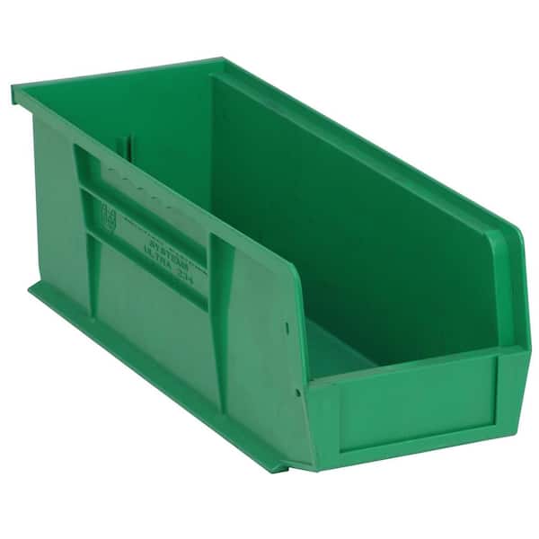 QUANTUM STORAGE SYSTEMS Ultra Series Stack and Hang 6 Gal. Storage Bin in Green (12-Pack)