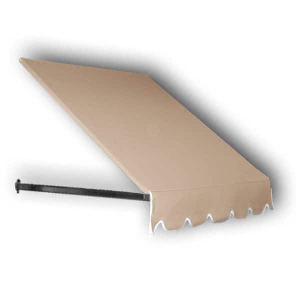 AWNTECH 4.38 ft. Wide Dallas Retro Window/Entry Fixed Awning (24 in. H x 36 in. D) Linen