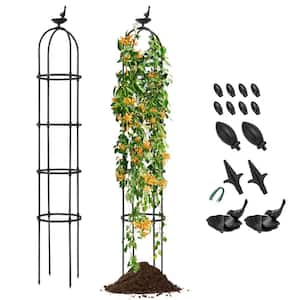 69 in. Garden Obelisk Trellis for Climbing Plants Vegetable Vine Flowers (2-Pack)