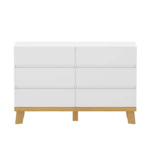 15.75 in. W x 47.24 in. D x 30.3 in. H White MDF Linen Cabinet with 6-Drawer
