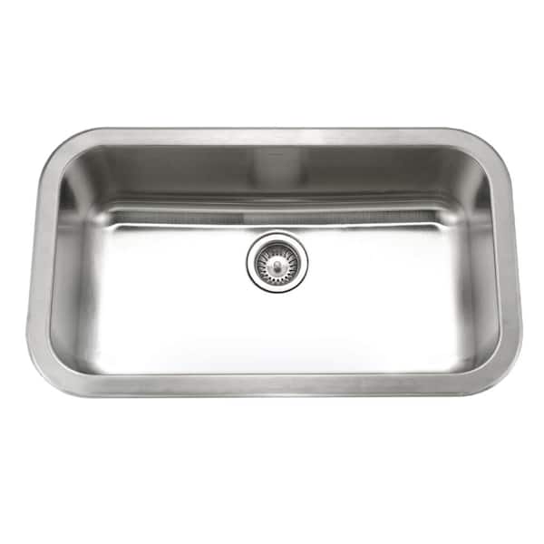 Houzer Medallion Gourmet 31 in. Stainless Steel Undermount Single Bowl Kitchen Sink with Strainer - MGS-3018-1