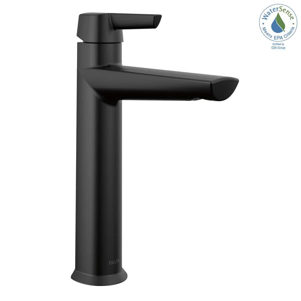 Matte Black Modern Single Hole Bathroom Faucet