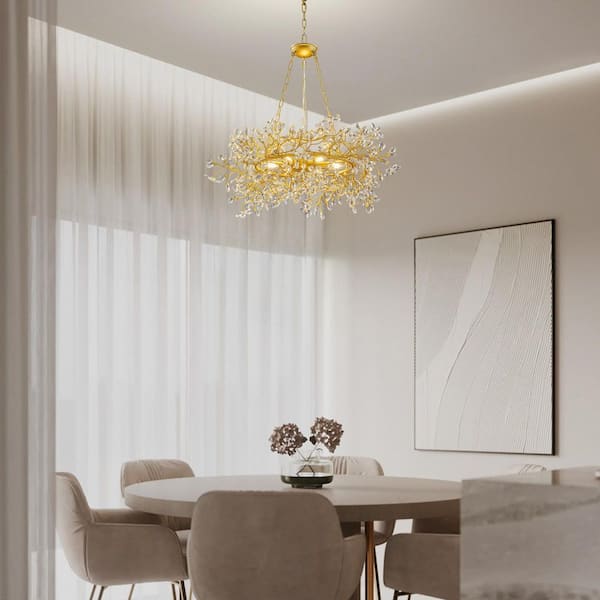 YUYI Modern Chandelier 31 in. 6-Light Gold Chandelier for Dinning