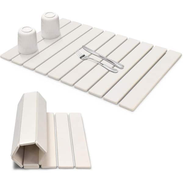 24 in. L x 16 in. W Stone Dish Drying Mat for Kitchen Counter, 1 Piece, Fast Absorbent Diatomaceous Earth, Collapsible