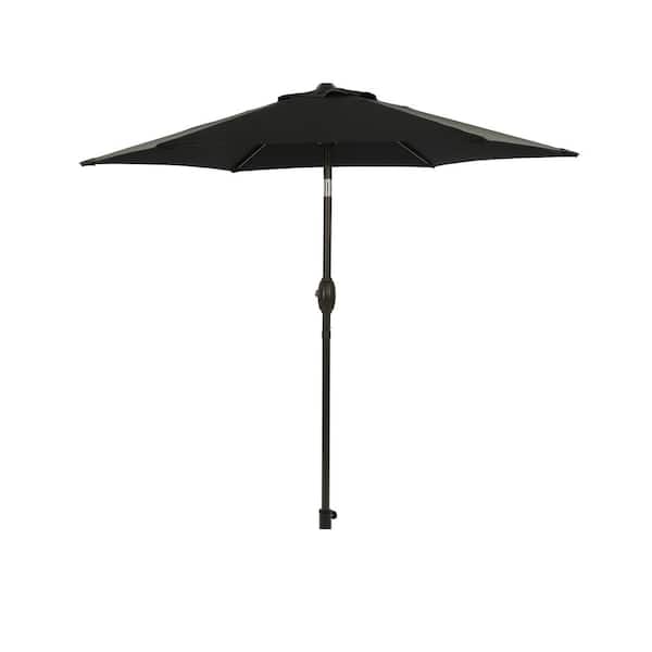 Inner Decor Seymo 7.5 ft. Steel Market Tilt Patio Umbrella in Black Without Base