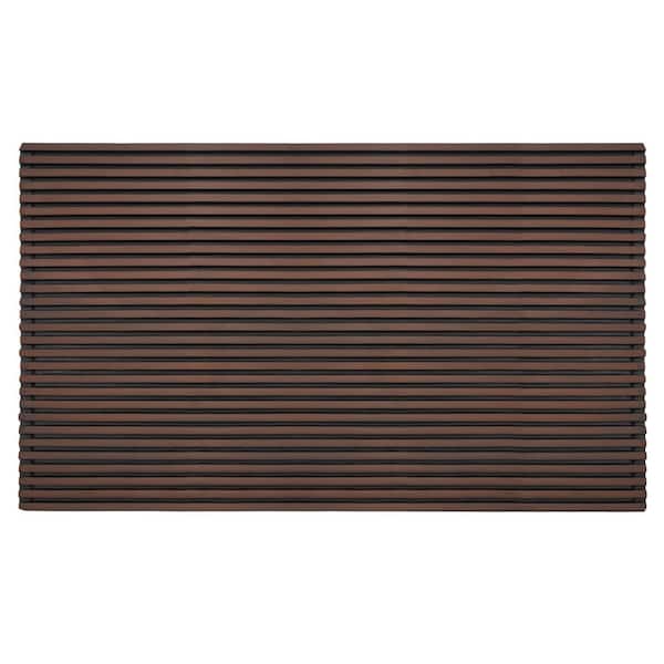 Horizontal Wood Wall 18 in. x 30 in. Indoor/Outdoor Brown Doormat