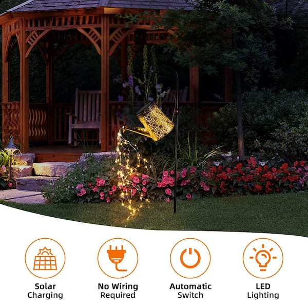 Solar Powered LED Watering Can Lights, Outdoor Waterproof Star