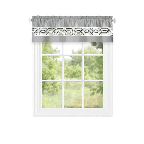ACHIM Paige Light Filtering Window Curtain Valance - 55x13 - Silver