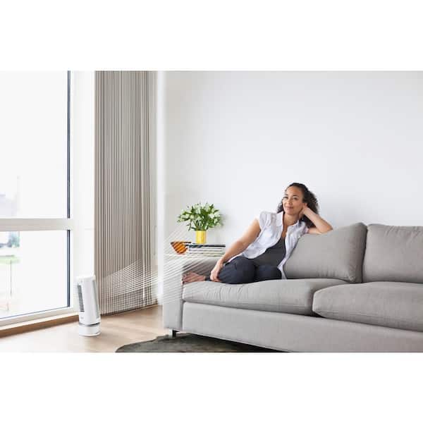 Lasko StealthBreeze 15 in. 12-Speed Oscillating Tower Fan in White