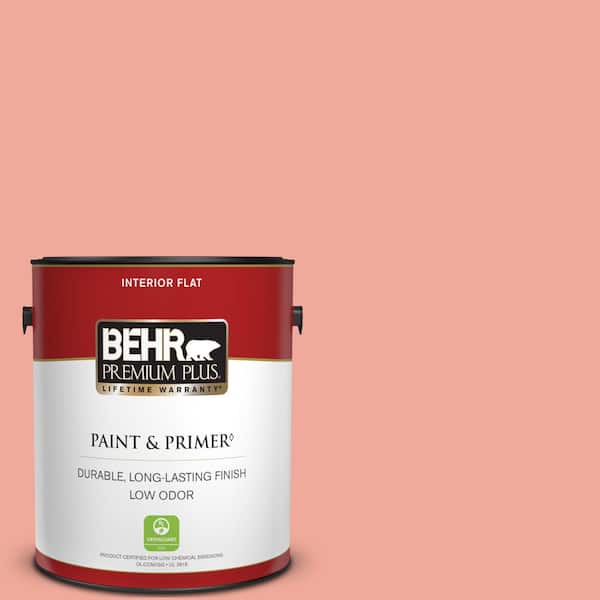 BEHR PREMIUM PLUS 1 gal. #200D-4 Powdered Petals Flat Low Odor Interior Paint & Primer