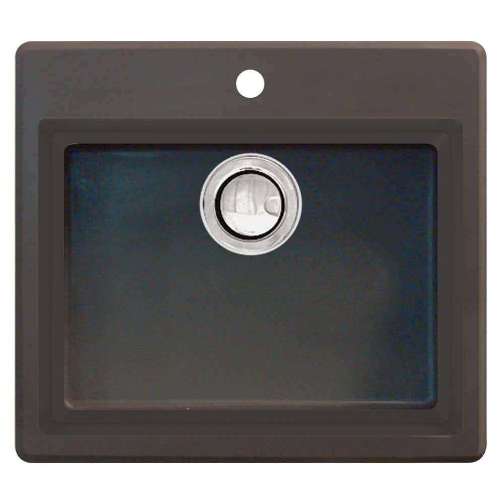 Espresso Granite Single Bowl Drop-In Kitchen Sink
