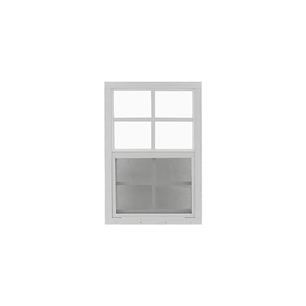 Vertical Slider 14 in x 21 in White Aluminum Utility/Chicken Coop Window (Flush Mount) Tempered Glass