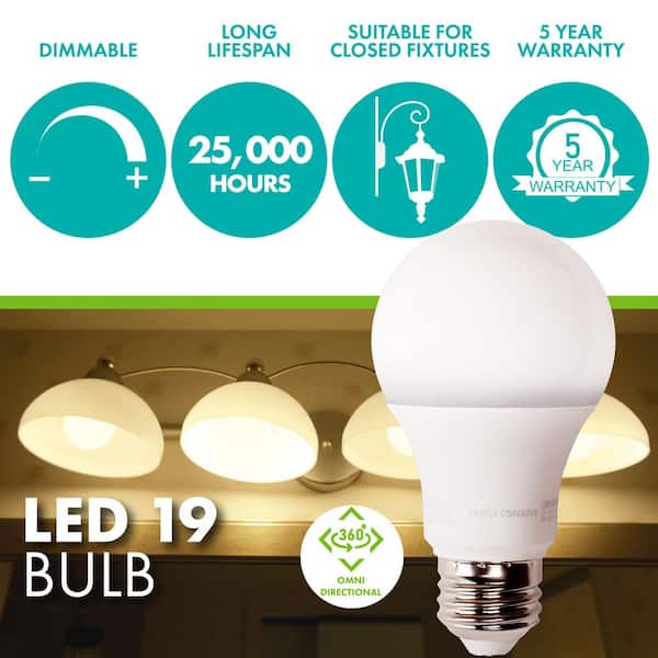 100-Watt Equivalent A19 Dimmable LED Light Bulb, 5000K Daylight, 8-pack