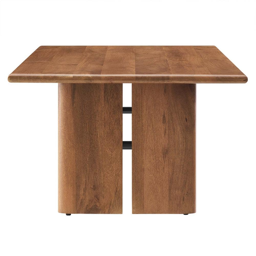 Walnut Rectangular Solid Mango Wood Coffee Table with Adjustable Foot Pads