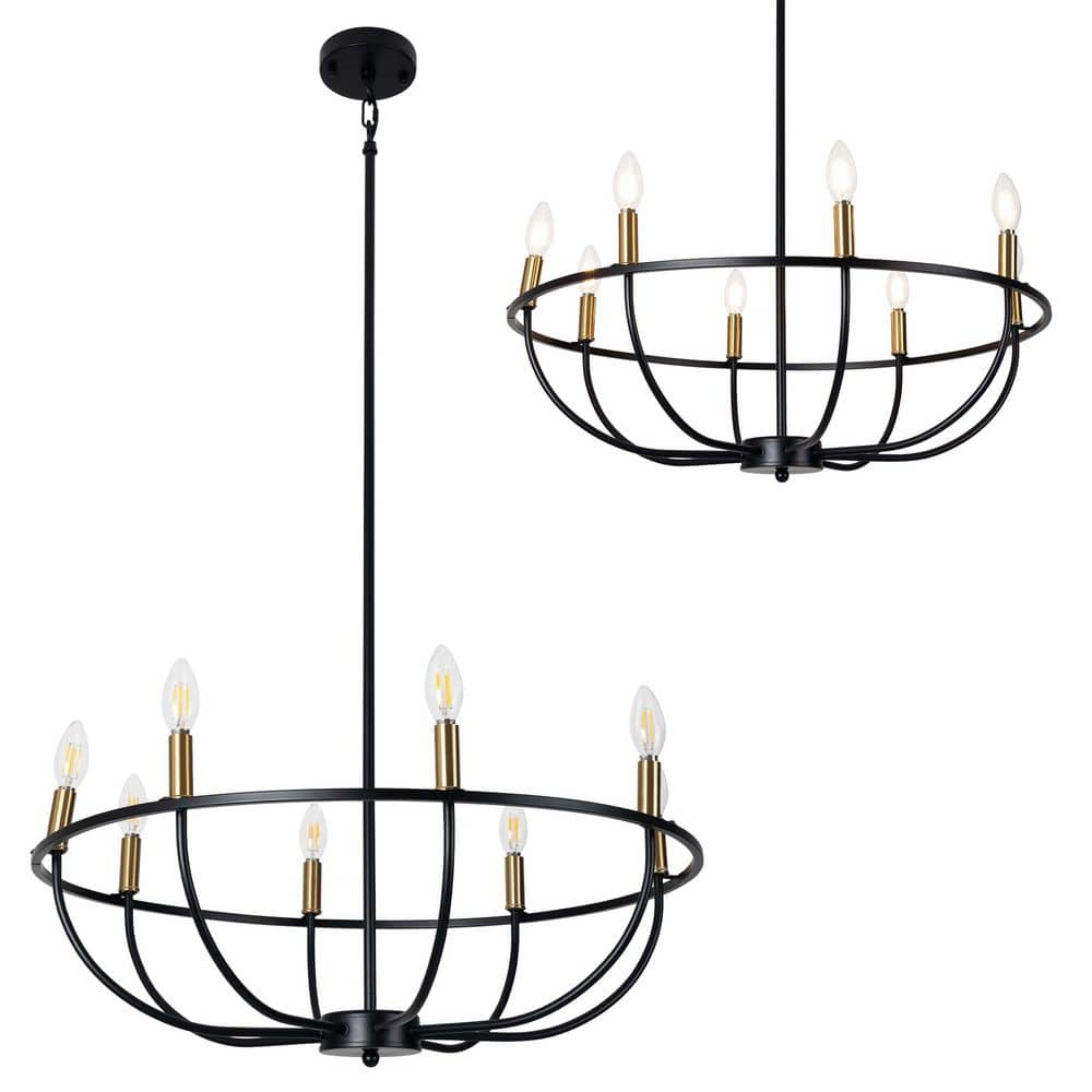 8-Light Rustic Black Candlestick Hanging Island Chandelier Pendant Light for Kitchen Island with No Bulbs Included price history on PriceWatchPro