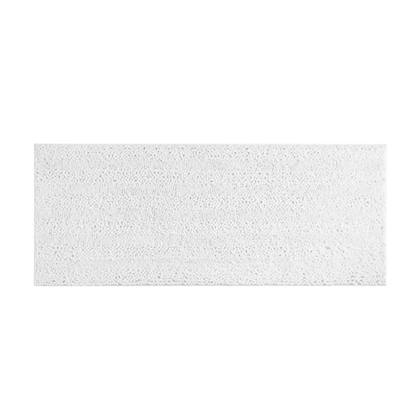 Astor with TPR Backing 24 in. x 60 in. Off-White Solid Color Polyester Rectangle Bath Mat