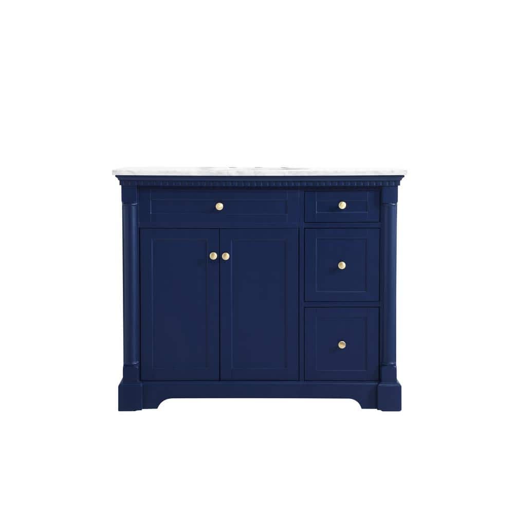 Simply Living 42 in. W x 21.5 in. D x 35 in. H Bath Vanity in Blue with Car