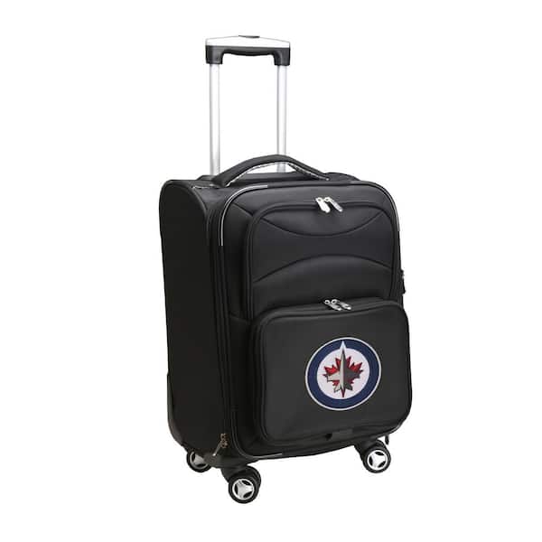 Denco NHL Winnipeg Jets 21 in. Black Carry-On Spinner Softside Suitcase