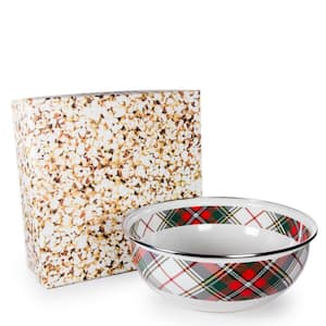 Highland Plaid 4.5 qt. Enamelware Popcorn Bowl with Gift Box