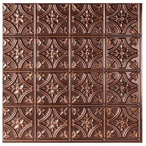 Valencia 2 ft. x 2 ft. Glue Up Vinyl Ceiling Tile in Antique Copper (48 sq. ft./case)