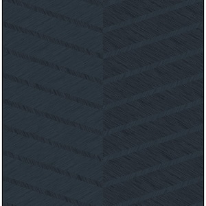 Aspen Indigo Chevron Indigo Paper Strippable Roll (Covers 56.4 sq. ft.)