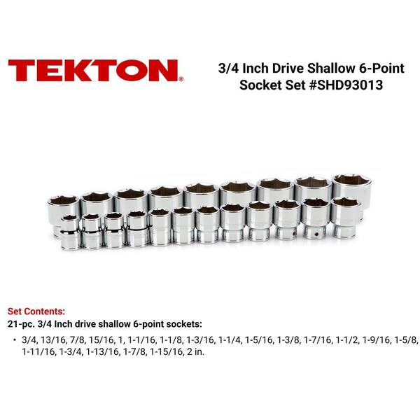 3/4 in. Drive 6-Point Socket Set, 3/4-2 in. (21-Piece)