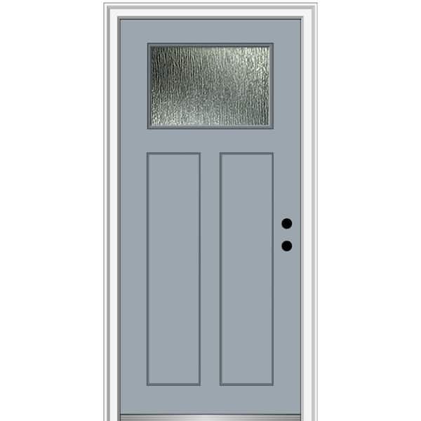 MMI DOOR 36 in. x 80 in. Left-Hand/Inswing Rain Glass Storm Cloud Fiberglass Prehung Front Door on 4-9/16 in. Frame