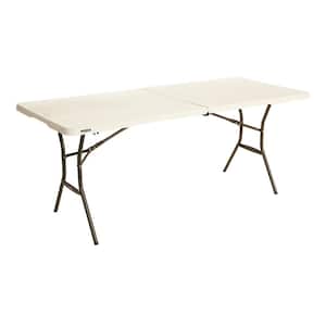 6 ft. Fold-in-Half Table: Almond