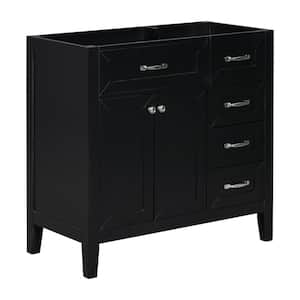 36 in. W x 18 in. D x 35 in. H Bath Vanity Cabinet without Top in Black